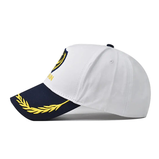 Sailor Captain Men's Cotton Baseball Cap in White – view 1