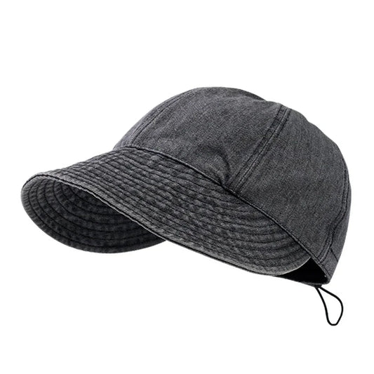 Saint Joan Men's Wide Brim Cotton Denim Sun Cap – 8 cm Brim, Foldable and Breathable, Adjustable Fit