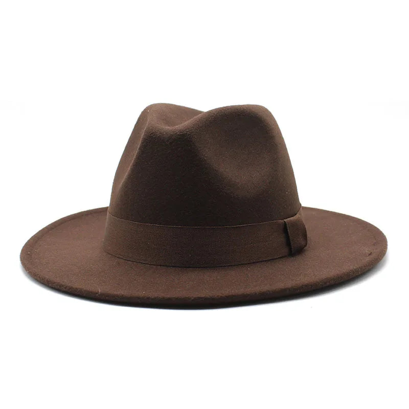 Men's Wool Blend Wide Brim Fedora Hat – view 7