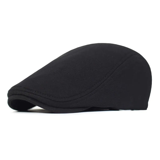 Men's Classic Cotton Blend Flat Cap – Minimal Structured Silhouette, Lightweight Durable Daily Wear