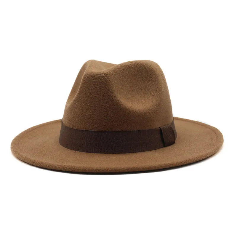 Men's Wool Blend Wide Brim Fedora Hat – view 1