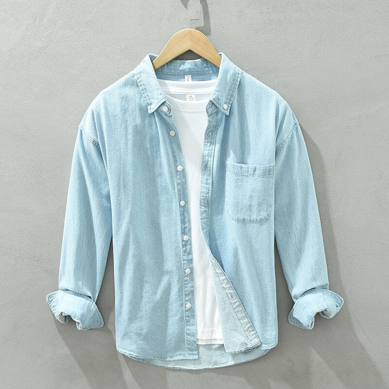 Men's Washed Cotton Long Sleeve Shirt – view 5