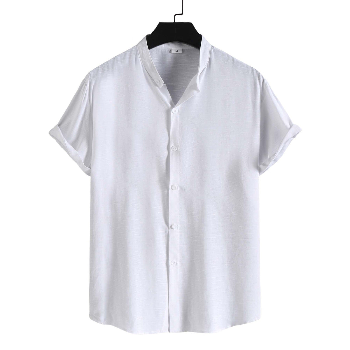 Santo André Men's Band Collar Short Sleeve Shirt – view 4