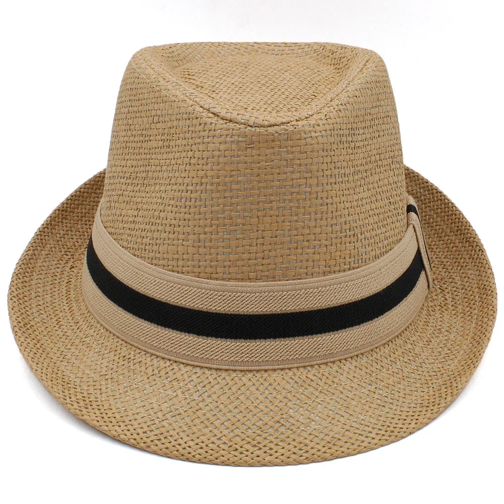 Men's Straw Trilby Hat with Two-Tone Band – 4.5 cm Short Brim, 10 cm Crown, Two Sizes 53–60 cm – view 10