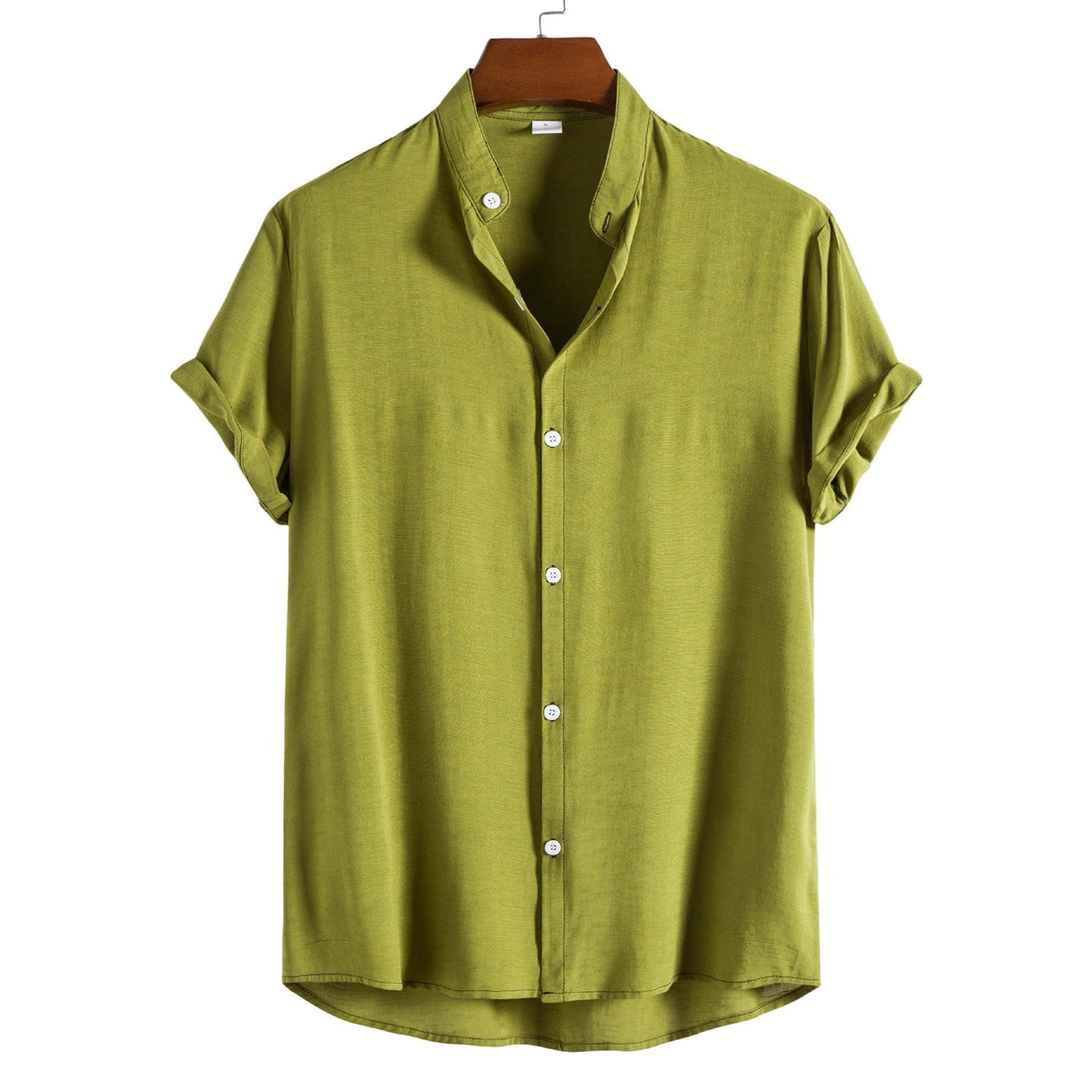 Santo André Men's Band Collar Short Sleeve Shirt – view 3