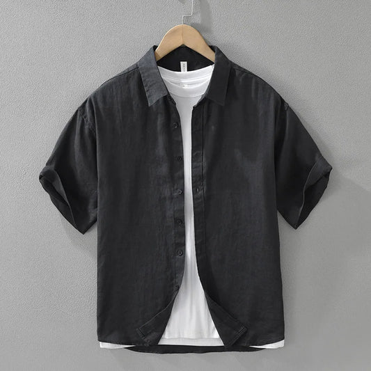 Ligure Men's Short Sleeve Linen Shirt – view 4