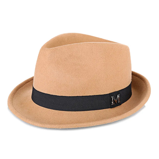 Men's Wool Fedora Trilby Hat – Short Upturned Brim and Structured Crown, Classic Style for Cooler Seasons
