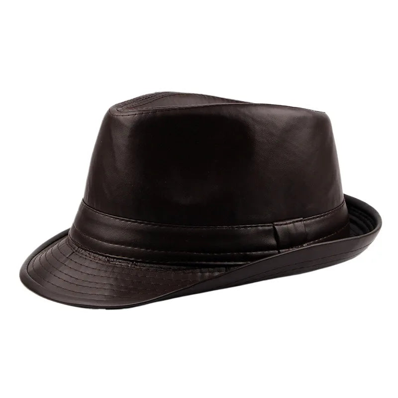 Men's Faux Leather Trilby Hat – view 7