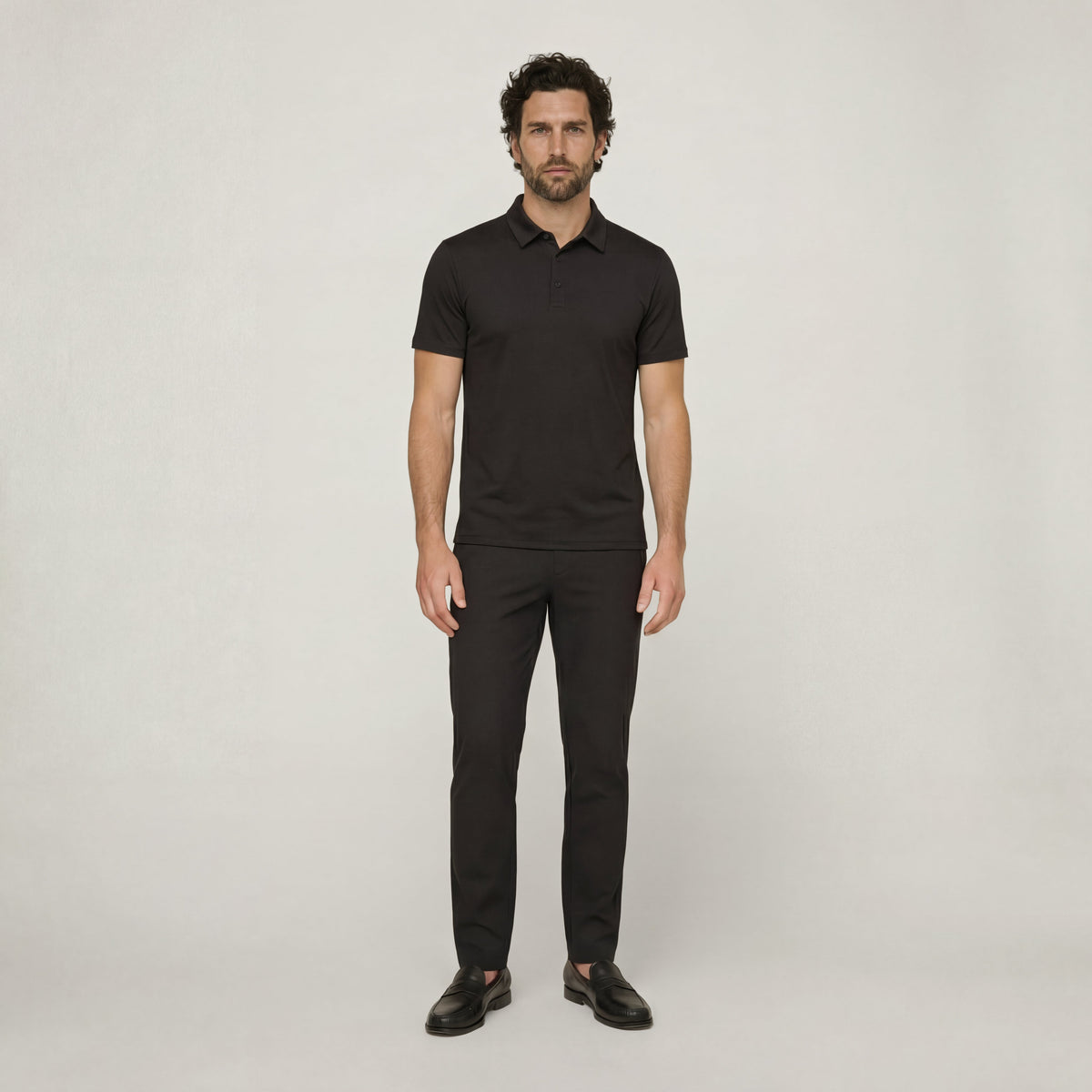 Men's Slim Stretch Twill Trousers – Durable Abrasion-Resistant Fabric, Wrinkle Resistant for Travel