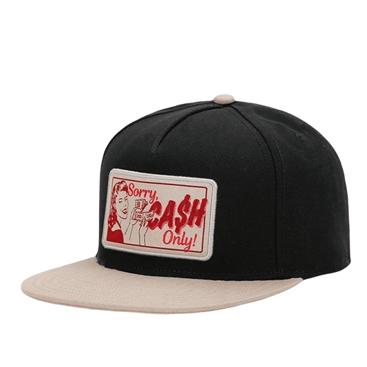 Sorry Cash Only Men's Cotton Snapback Baseball Cap in Black – view 1