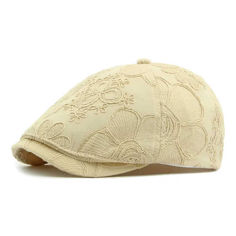Springfield Men's Floral Gatsby Flat Cap – Cotton & Acrylic, Floral Pattern, Adjustable 55–59 cm Fit – Khaki – view 1