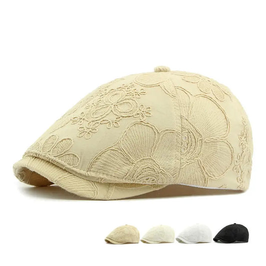 Springfield Men's Floral Gatsby Flat Cap – Cotton & Acrylic, Floral Pattern, Adjustable 55–59 cm Fit