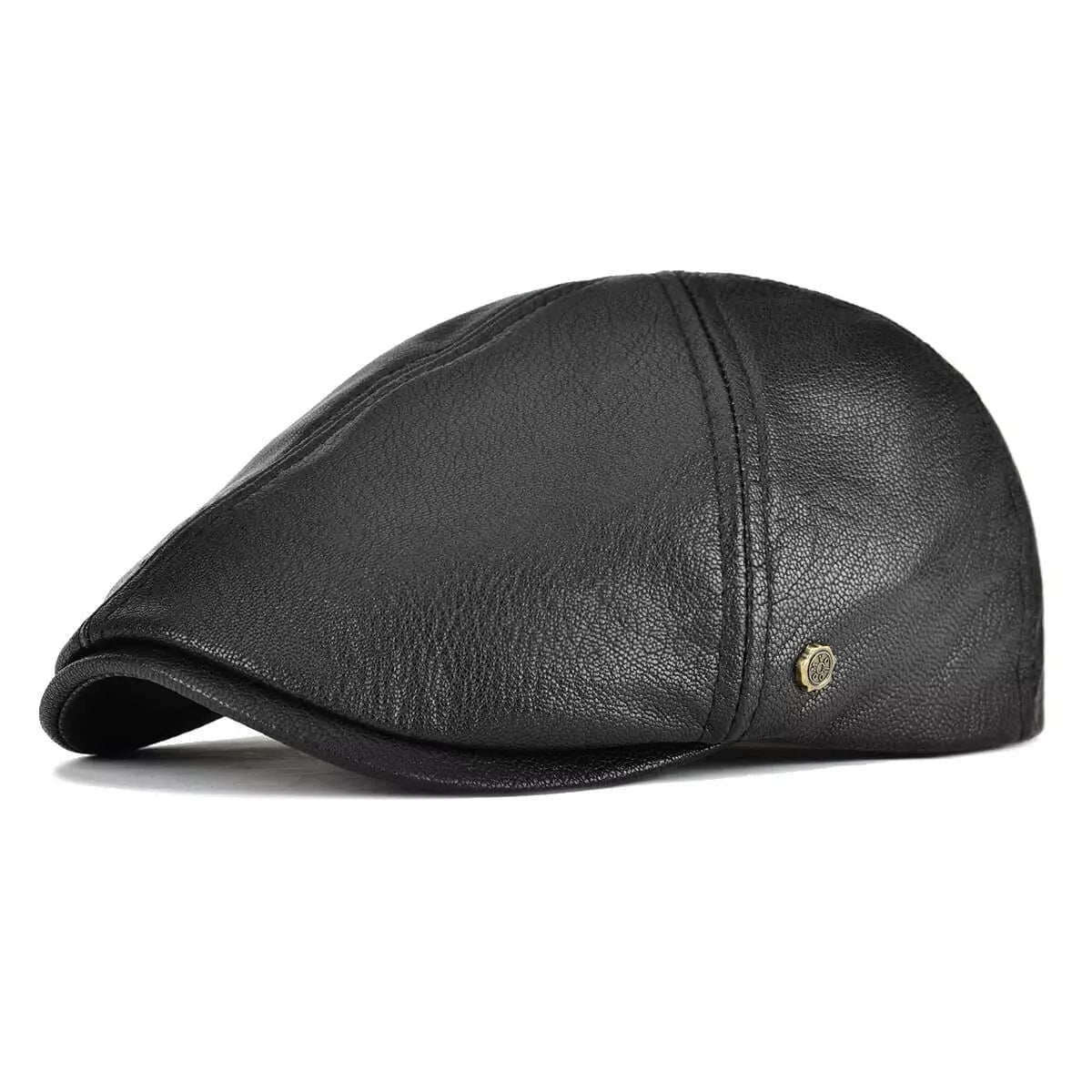 Springville Men's Genuine Leather Flat Cap – view 1