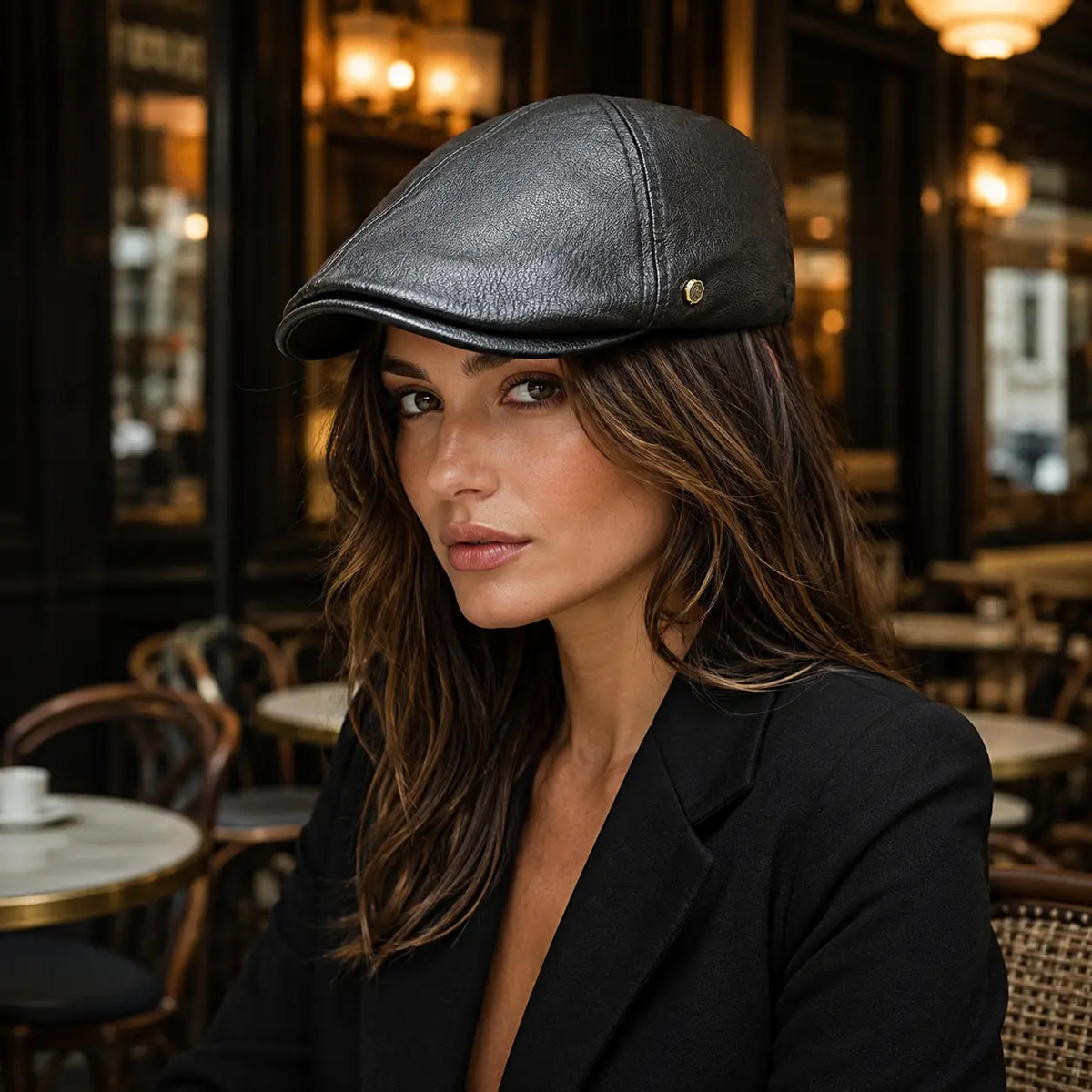 Springville Men's Genuine Leather Flat Cap – view 9