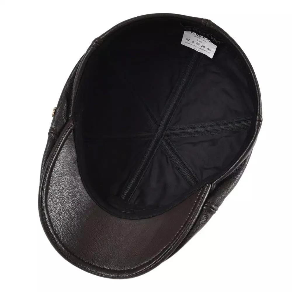 Springville Men's Genuine Leather Flat Cap – view 7