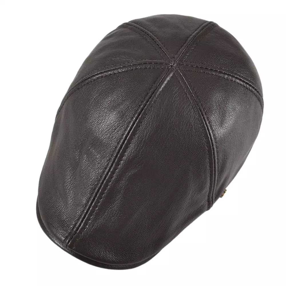 Springville Men's Genuine Leather Flat Cap – view 4