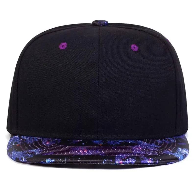 Starry Sky Men's Acrylic Snapback Baseball Cap in Black – view 2
