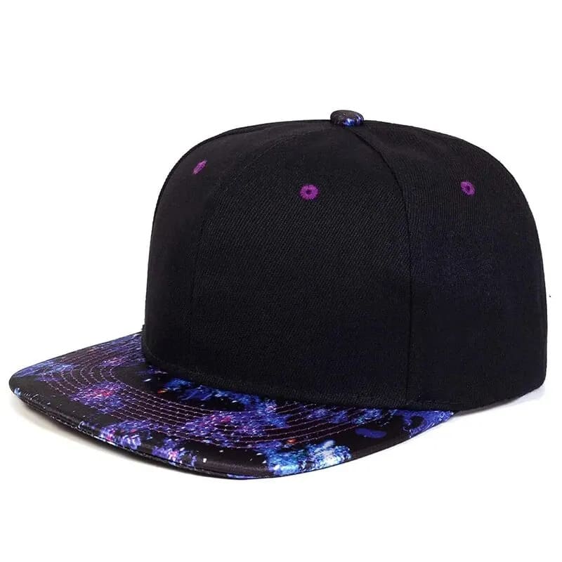 Starry Sky Men's Acrylic Snapback Baseball Cap in Black – view 1