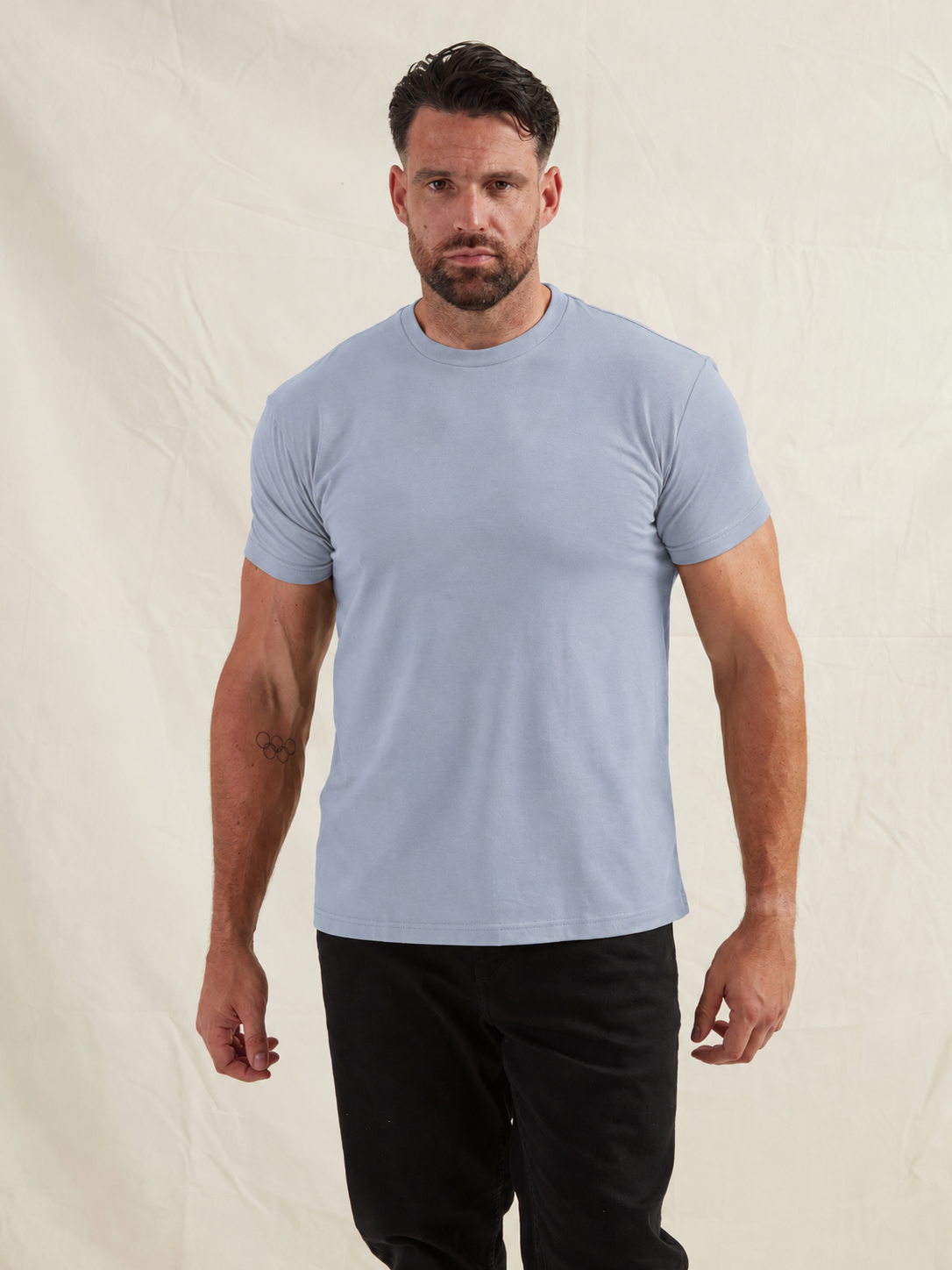 Men's Cotton Blend Crew Neck T-Shirt in Quarry – view 5