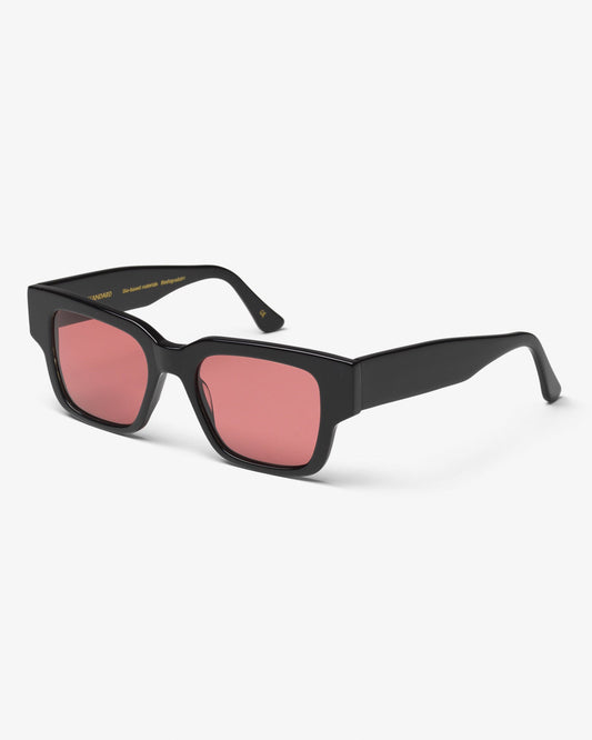 Amalfi Men's Acetate Sunglasses – UV400 Protection, CR39 Lenses, Classic Mid-Size Frame | Deep Black / Dark Pink