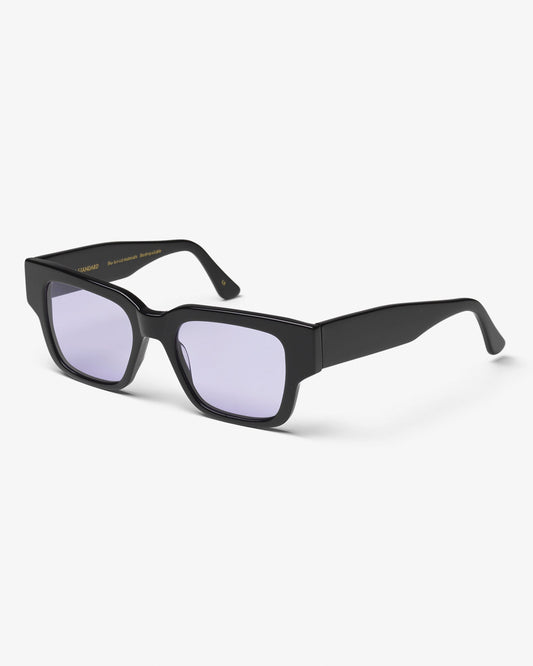 Amalfi Men's Acetate Sunglasses – UV400 Protection, CR39 Lenses, Classic Mid-Size Frame | Deep Black / Lavender