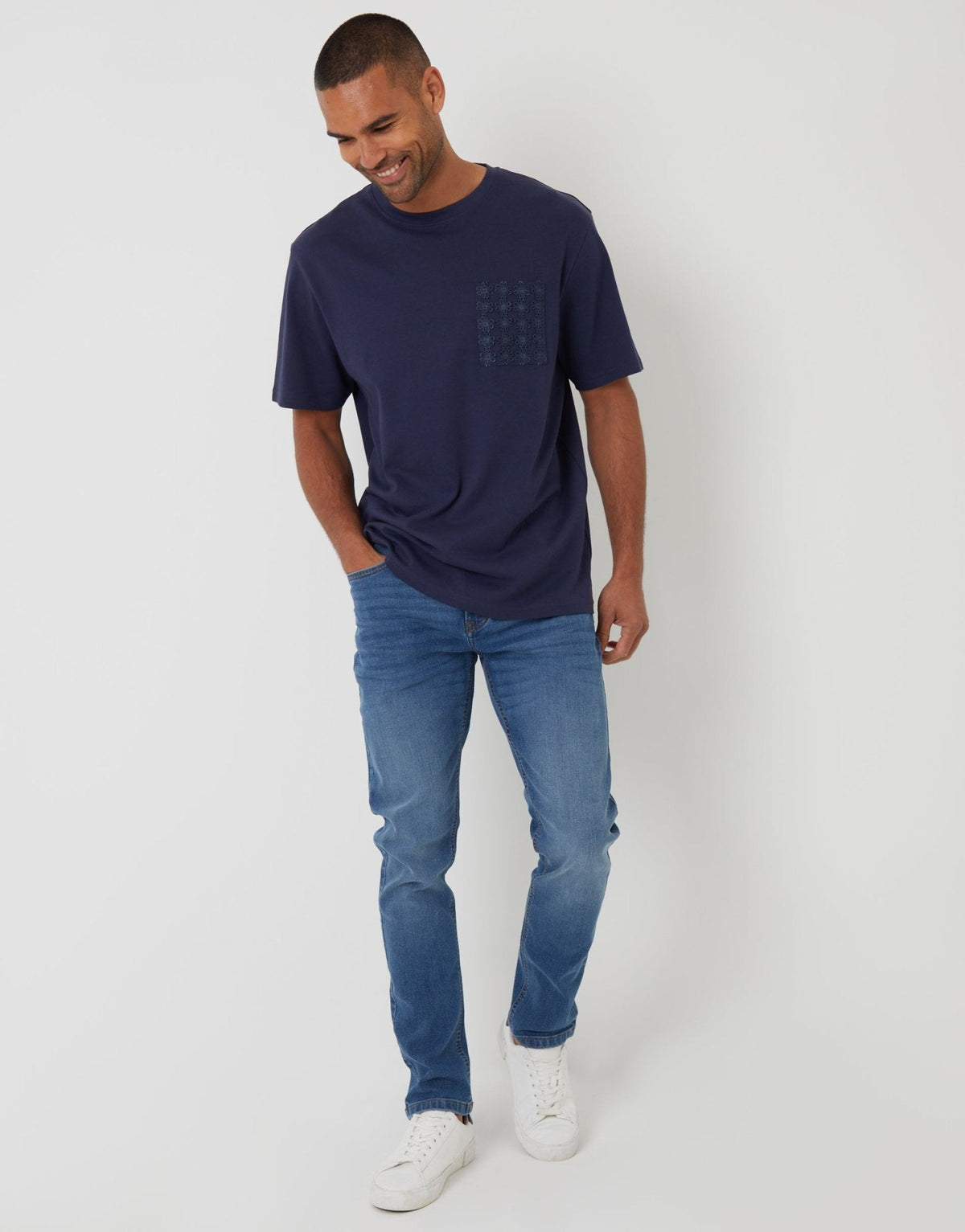 The Everyday Slim Fit Jeans in Light Wash by SATRI & CO. – product view 1