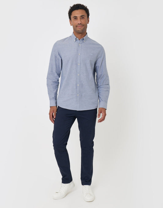 Men's Slim Fit Stretch Cotton Chino Trousers in Navy – view 1