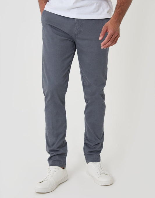 Men's Slim Fit Cotton-Rich Chino Trousers in Grey – view 2