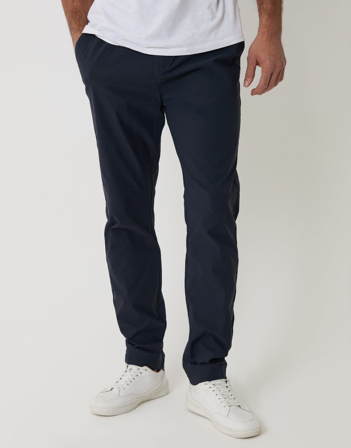 Men's Slim Fit Technical Stretch Trousers in Navy – view 2