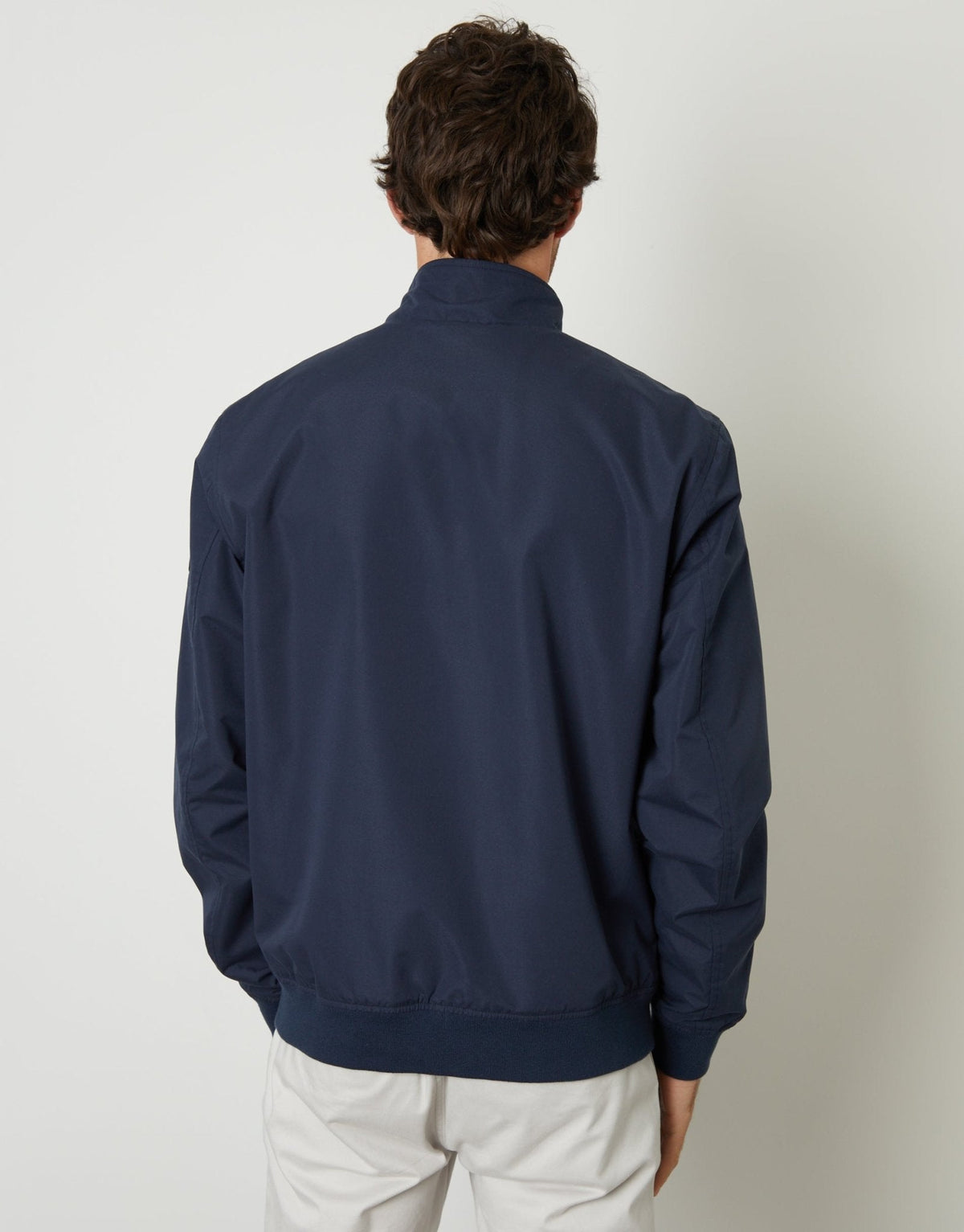 Men's Zip-Up Harrington Jacket in Navy – view 2