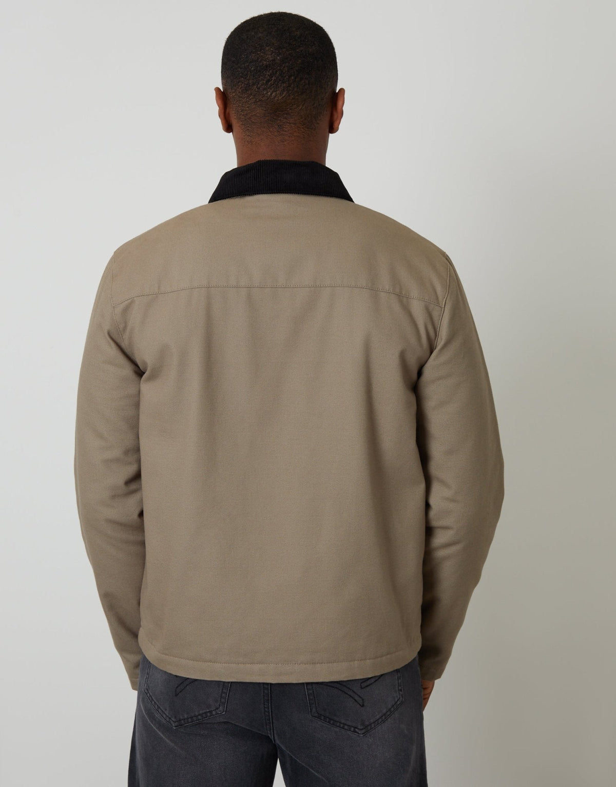 Men's Lightweight Quilted Zip-Through Jacket in Mushroom – view 2