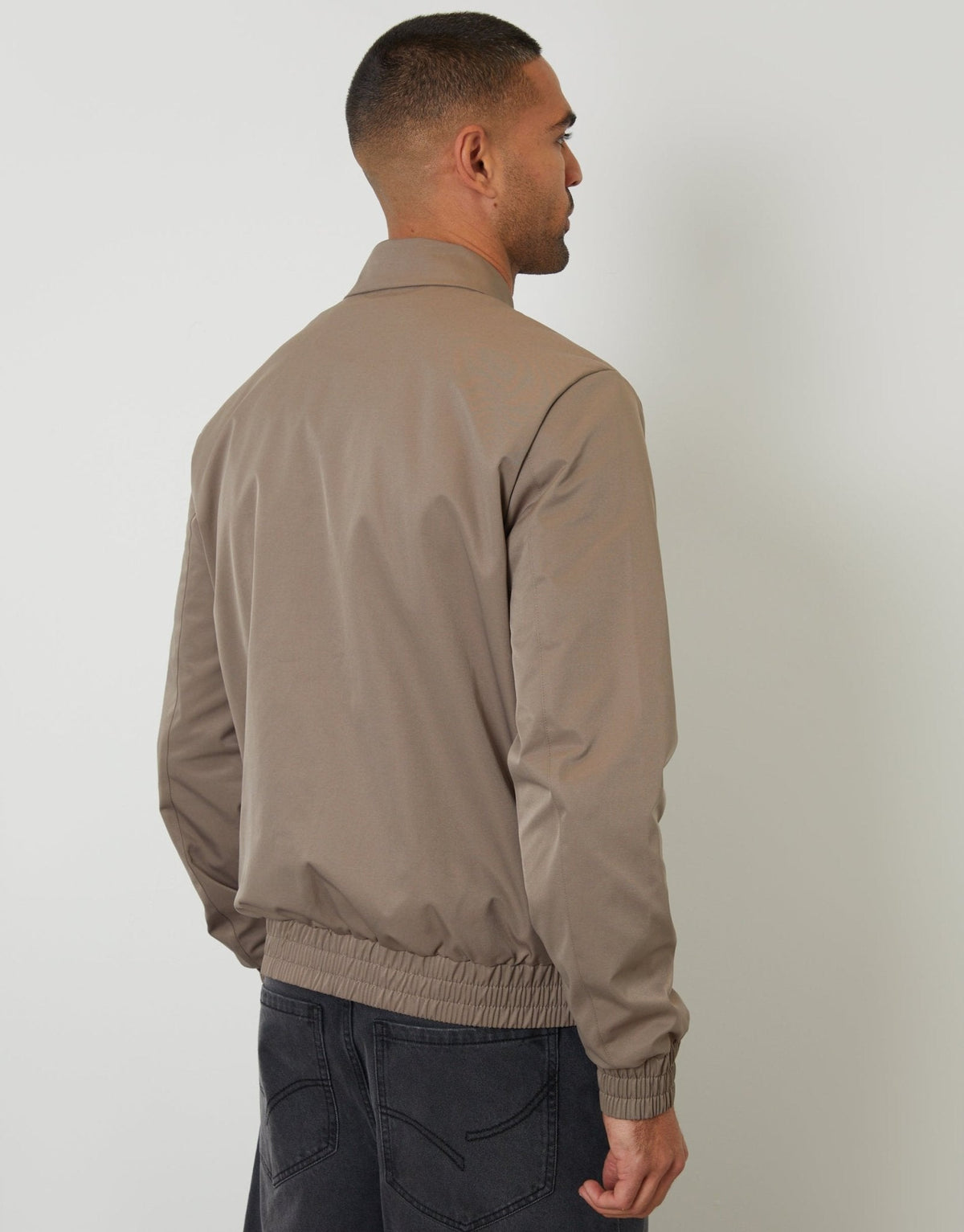 Men's Showerproof Stretch Utility Jacket in Taupe – view 2