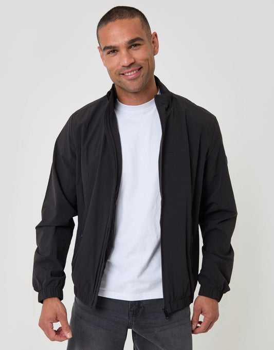 Showerproof Ripstop Harrington Jacket in Black by SATRI & CO. – product view 2