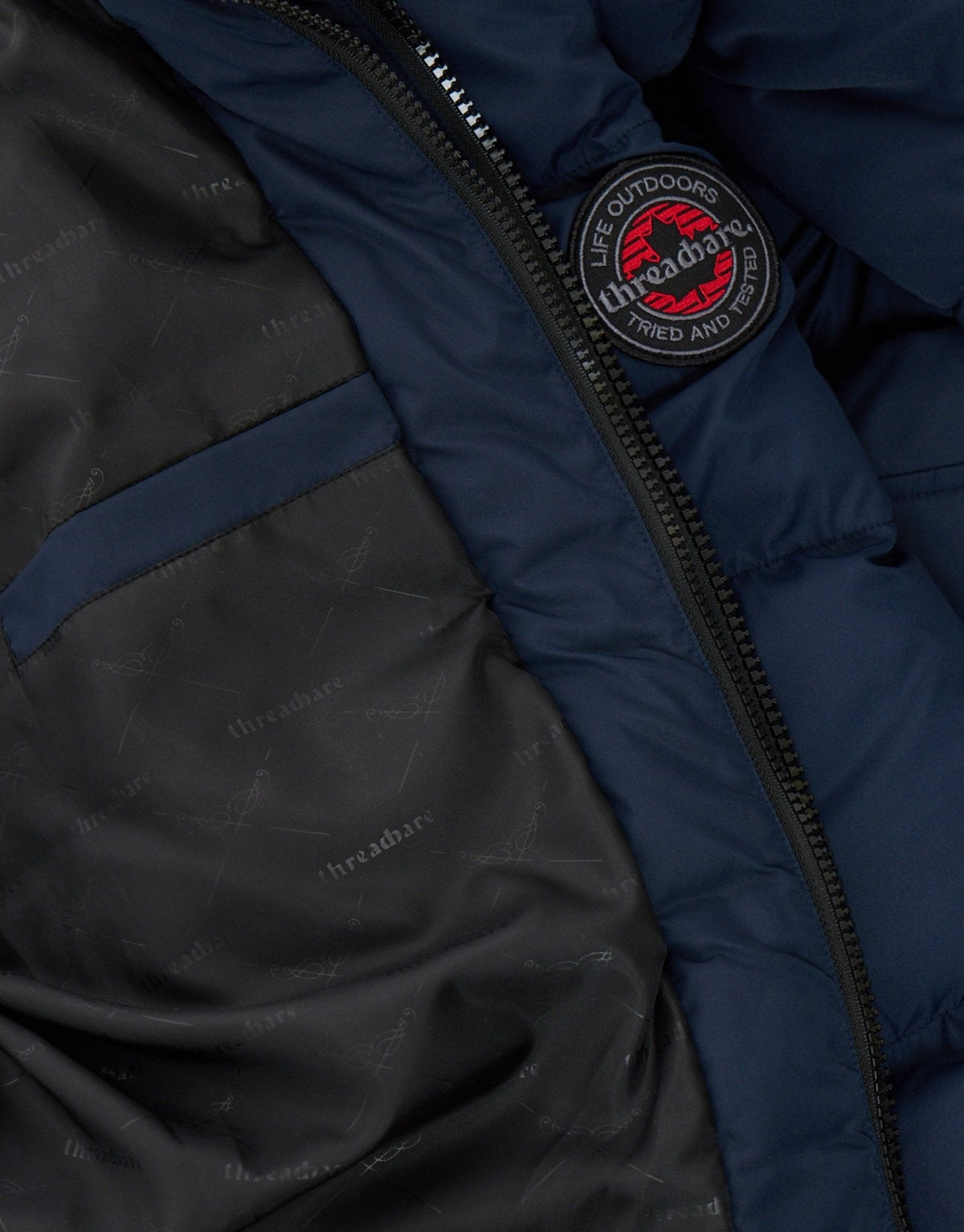 Men's Deep-Winter Padded Coat for Dog Walks and School Runs in Navy – view 7