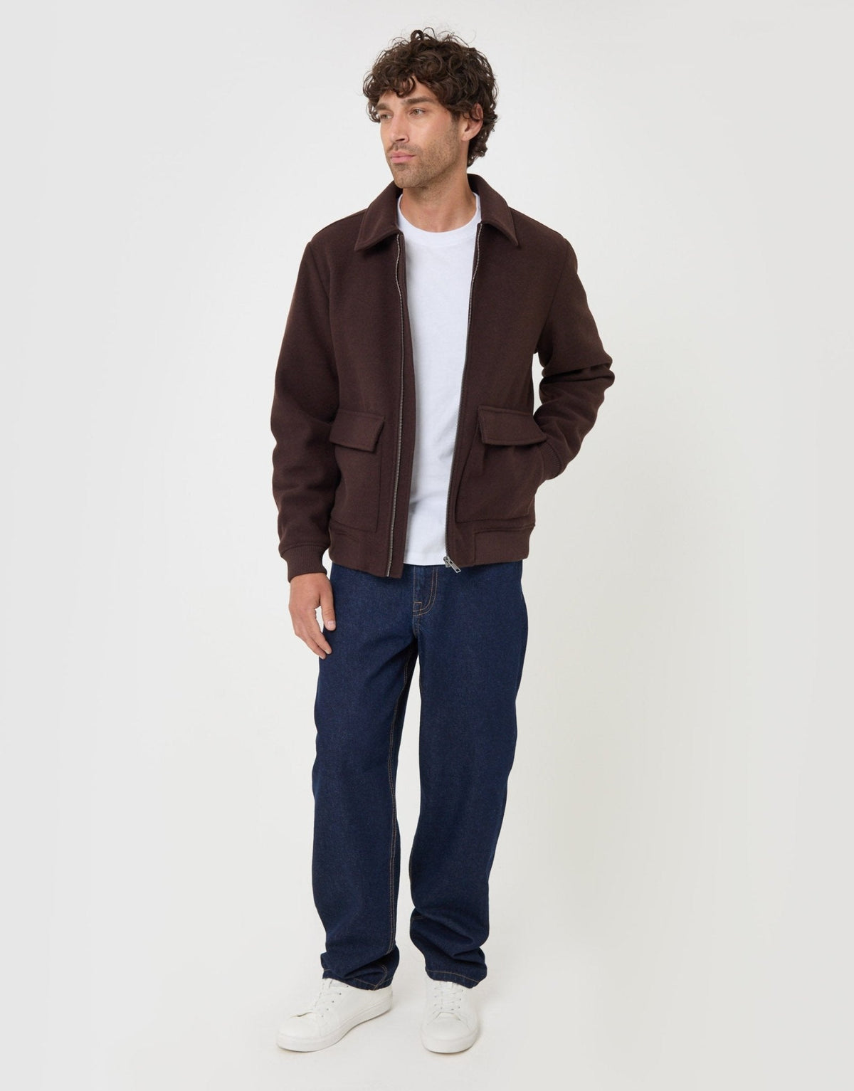 Men's Smart Lightweight Jacket for Autumn Commutes in Chocolate Brown – view 2