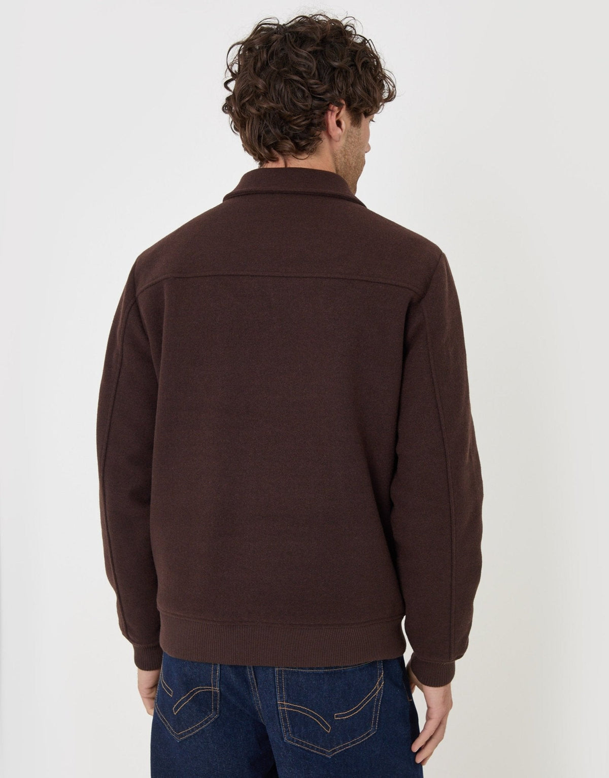 Men's Smart Lightweight Jacket for Autumn Commutes in Chocolate Brown – view 4
