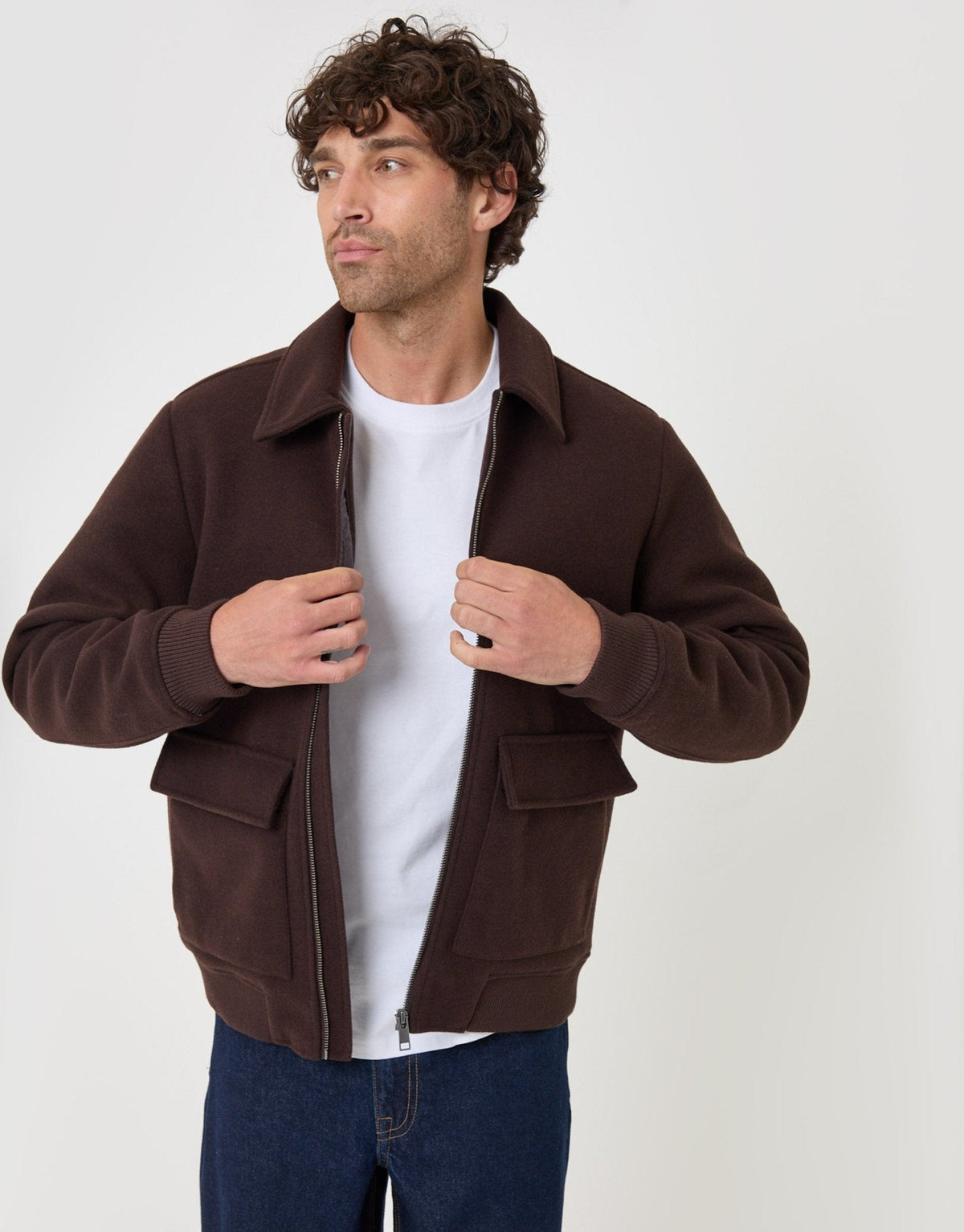 Men's Smart Lightweight Jacket for Autumn Commutes in Chocolate Brown – view 5