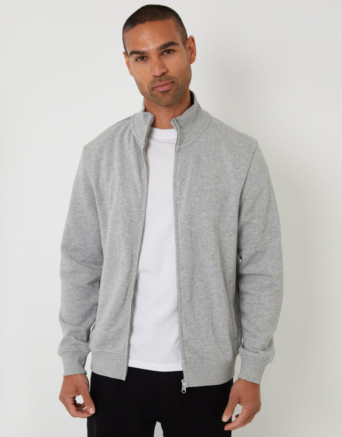 Men's Zip-Up Layer for Changeable British Weather in Light Grey – view 1