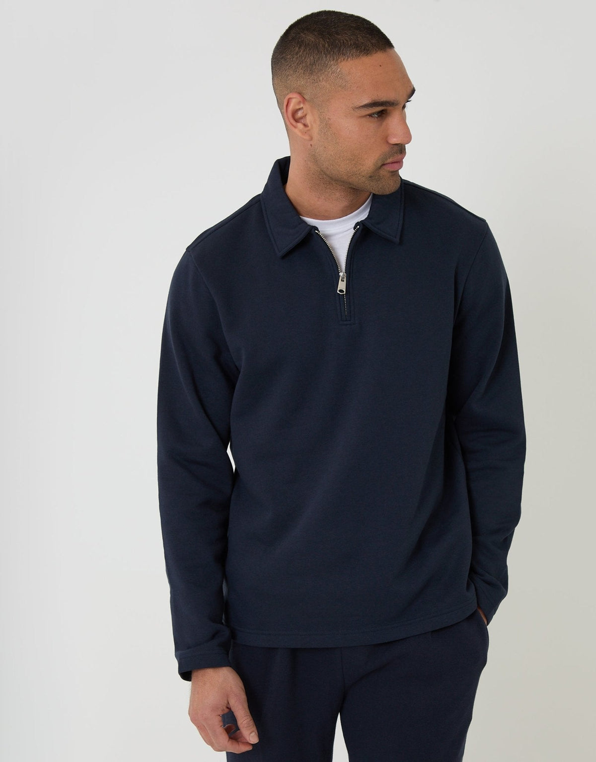 Men's Preppy Layering Top for Smart Weekends in Navy – view 1