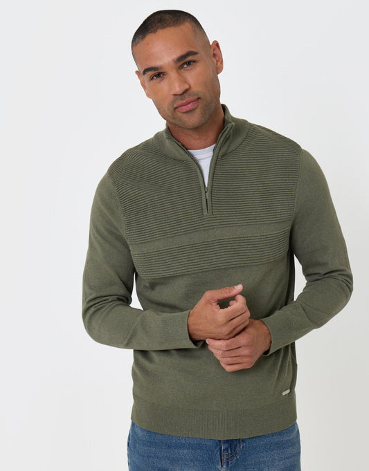 Men's Outdoor Weekend Jumper for Autumn Walks in Khaki Green – view 2