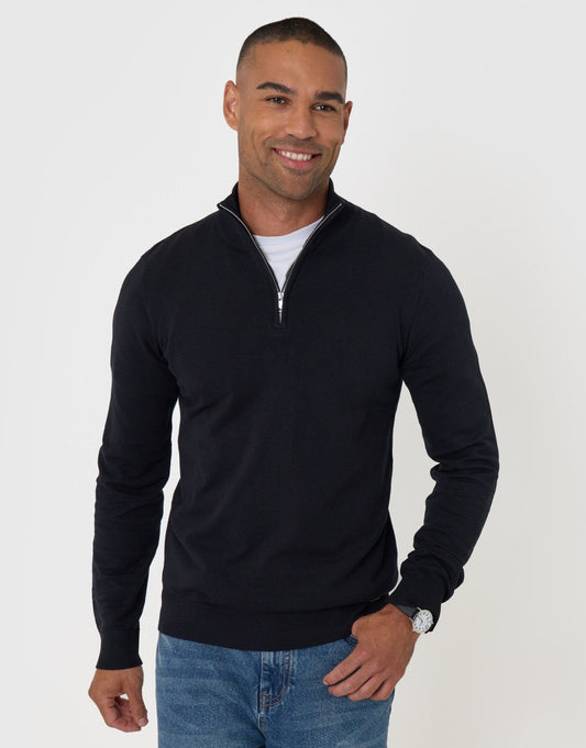 Men's Everyday Layering Jumper for Desk to Dinner in Black – view 1