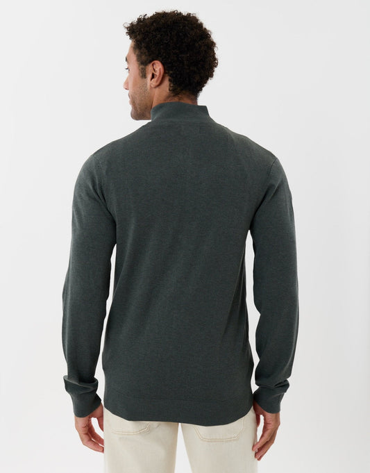Men's Lightweight Knitted Jumper for Autumn Layering in Forest Green – view 2