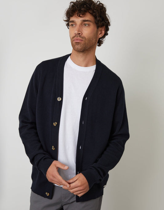 Knitted Cardigan in Navy by SATRI & CO. – product view 1