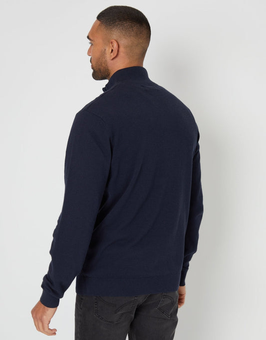 Men's Smart-Casual Textured Jumper for Work and Weekend in Navy – view 2