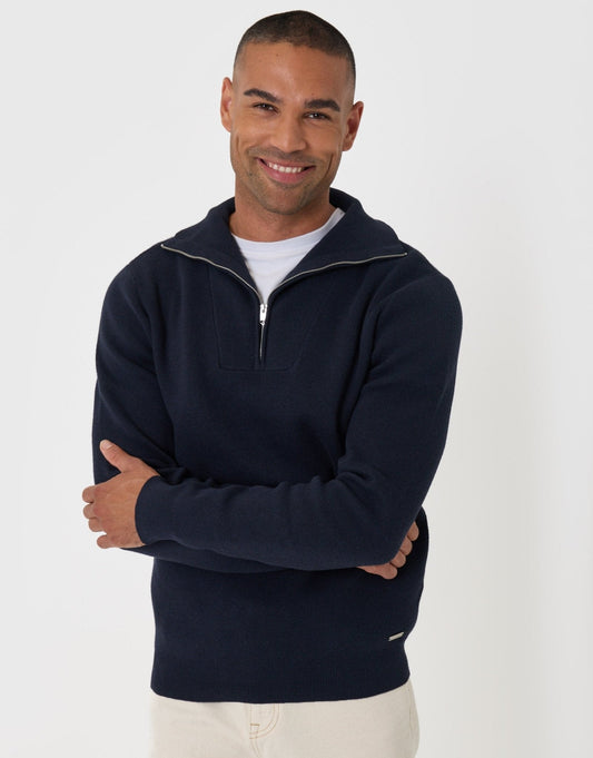 Men's Smart Layering Jumper for Crisp Autumn Days in Navy – view 2