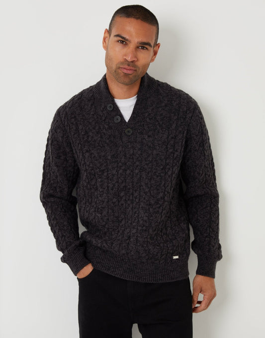 Men's Hybrid Comfort Jumper for Relaxed Weekends in Black Twist – view 1
