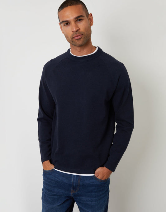 Men's Two-in-One Style Jumper for Smart-Casual Days in Navy – view 1