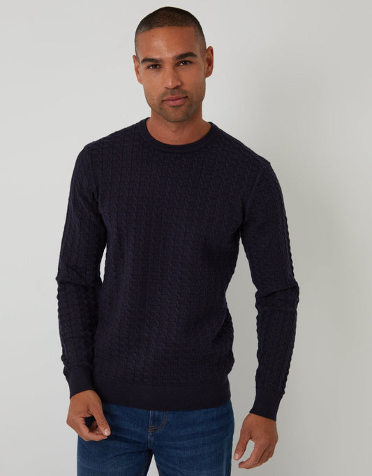 Men's Warm Layering Jumper for Autumn and Winter in Navy – view 1