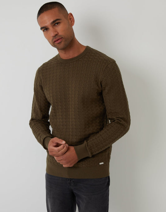 Men's Country Weekend Jumper for Crisp Days in Khaki Green – view 1