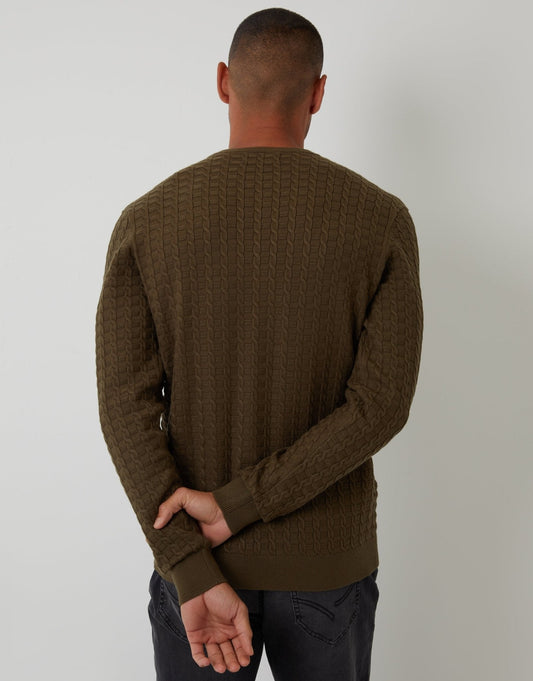Men's Country Weekend Jumper for Crisp Days in Khaki Green – view 2
